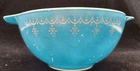 Vtg Pyrex Blue Garland #442 Glass Mixing Bowl Atomic Starburst Snowflake