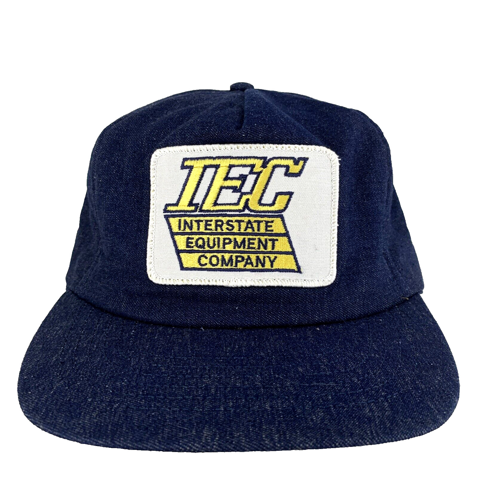 Vtg IEC Denim Patch Hat Interstate Equipment Foam… - image 1