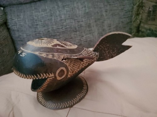 Handgeschnitzte Holz- oder Obstschale Walfigur Kunstskulptur Chiapas Mexiko - Bild 6 von 10