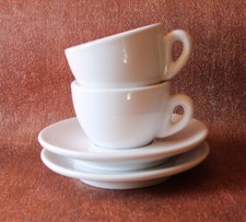 2 ACF Espressotassen mit Untertassen Espresso Tassen rund weiß