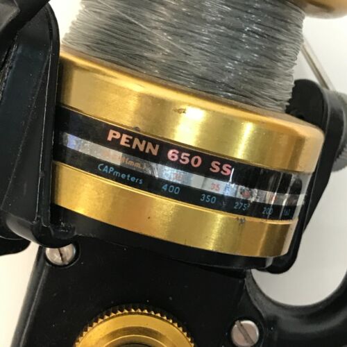 VINTAGE PENN 650SS HIGH SPEED 4.8:1 SPINNING REEL EXTRA SPOOL FISHING USA - Picture 2 of 7