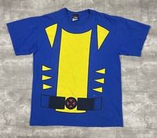 vintage 2000s WOLVERINE COSTUME T SHIRT M MAD ENGINE MARVEL BLUE YELLOW Y2K