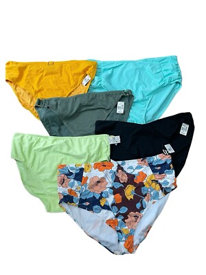 NEW Lot of 6 Women's Swimsuit Bottom Plus Size 3X Floral Blue Black Yellow Green