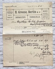 1909 Grosse Berlin Jagdlappen Fabrik Rittergut Gränitz Großhartmanndorf Rechnung