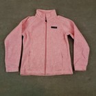 Columbia Jacket Girl Youth Size Medium 10/12 Pink Full Zip Mock Neck Fleece