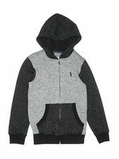 Lucky Brand Kids Boys Zip Up Hoodie Jacket Gray/Black Size L