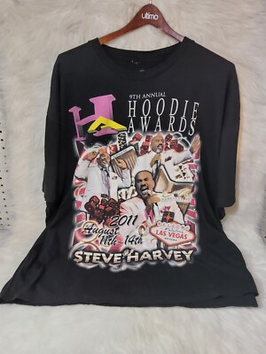 VTG 2011 STEVE HARVEY HOODIE AWARDS 9TH ANNUAL T SHIRT 2XL BLACK CULTURE Vegas 