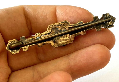 Antique Victorian Ladies Pin Brooch Gold Filled Etched Floral Scrollwork Beauty - Picture 9 of 12