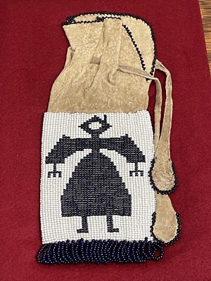 Antique Native American Indian beaded leather medicine bag