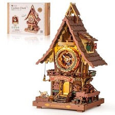 ROBOTIME 3D Wooden Puzzles for Adults-Cuckoo Clock Wooden Models for Adults to