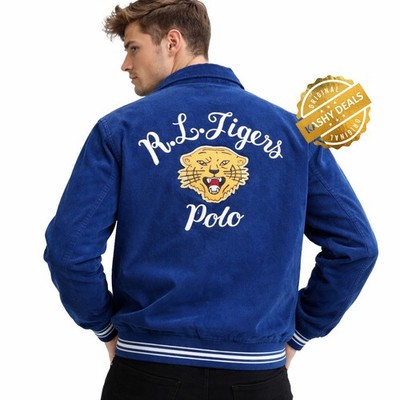 Polo Ralph Lauren Corduroy Varsity-Inspired Jacket - Blue - XXL
