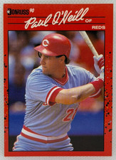 1990 Donruss Baseball Card Paul O'Neill Cincinnati Reds #198 - NM - Free Shippin