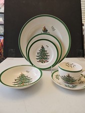 6 Pc Place Setting Spode Christmas Tree Dinnerware Made In England