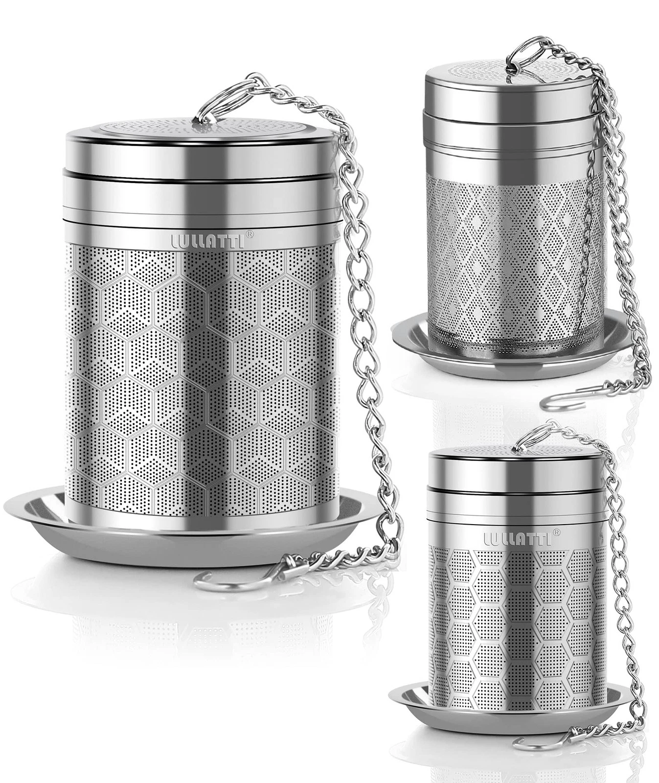 Tea Balls for Loose Tea, (2+1 Pack) 18/8 Stainless Steel Tea Infuser Set, Ext...