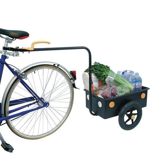 Remorque velo utilitaire Maxitrailer 60L avec bac amovible noir de 60x40cm