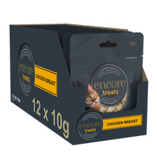 12 x 10g Encore 100% Natural Adult Cat Treat Pouches Freeze Dried Chicken Breast