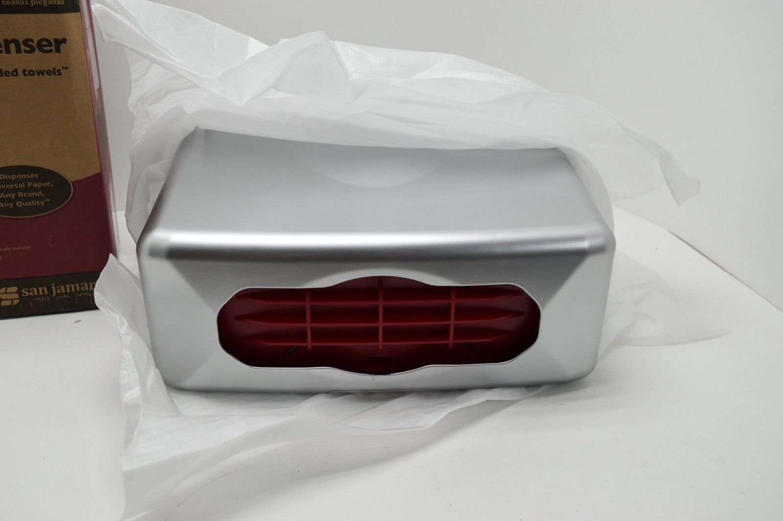 San Jamar Countertop Paper Towel Dispenser Holds Multifold, C-Fold, New