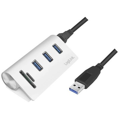LogiLink CR0045 3-Port USB-A USB 3.0 5GBit/s USB Hub Aluminum Enclosure