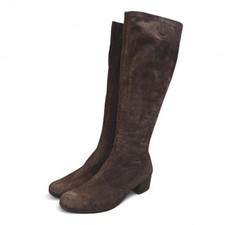 70s Brown suede knee high boots vintage boho mod style by saks fifth ave 8.5