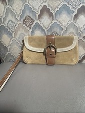 Coach Vintage Soho Leather Wristlet Tan Buckle With Wrist Strap
