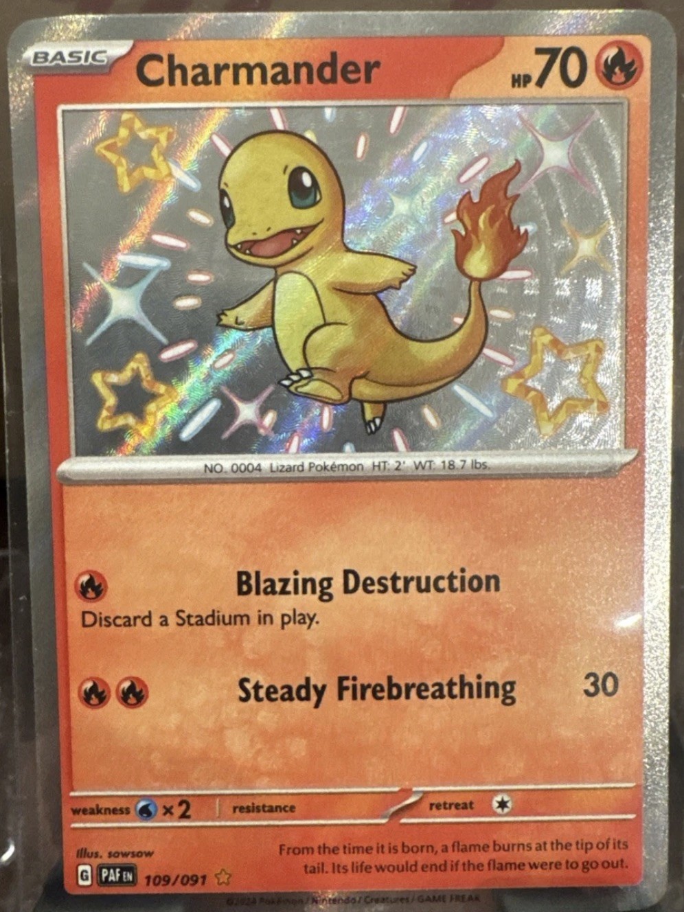 Pokemon TCG Charmander 109/091 SV: Paldean Fates Baby Shiny NM