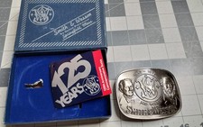 Smith  Wesson Boxed 125th Anniversary Belt Buckle Silver Toned Model 610