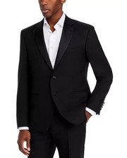 1,800 Canali Men's Tuxedo Black Suit Jacket Classic Fit 50 R zau1126d