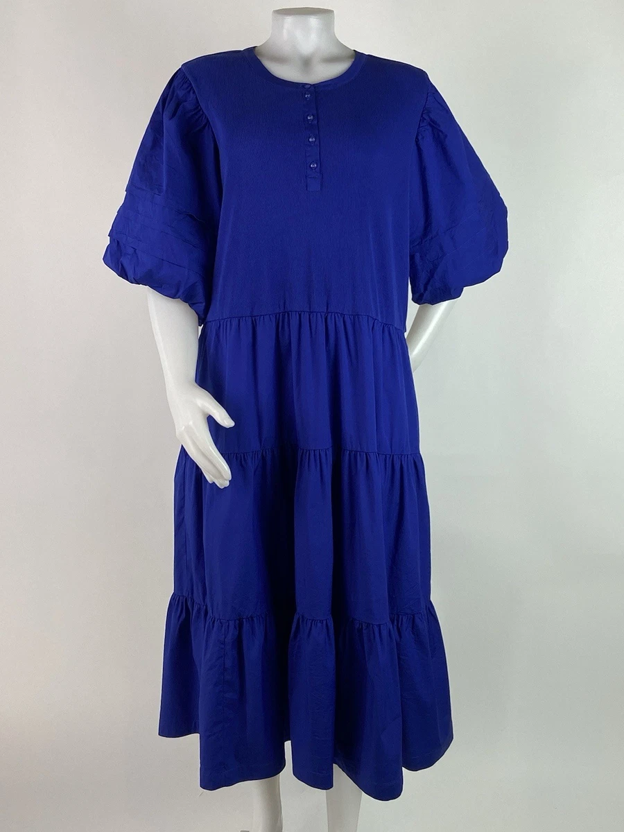 lace trim midi dress Linen Blend Lace Trimmed Midi Dress | A-Line Dress