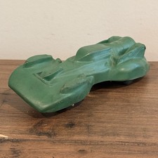 Vintage Green Futuristic Race Car Toy Made In USA Plastic Space Age Racer