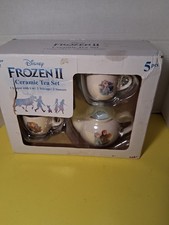 Disney Frozen 2 a 5 Piece ceramic Tea Set box in wear and tear. preowned