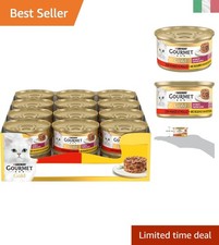 GOURMET Gold Alimento Completo per Gatti - 24 Lattine da 85g di Manzo e Pollo