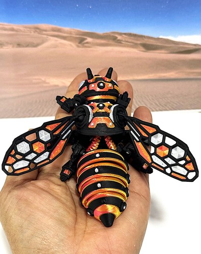 Gelenkige Cyberbiene, 3D-gedruckte futuristische Cyberbiene, Stressabbau Schreibtischspielzeug - Bild 6 von 8