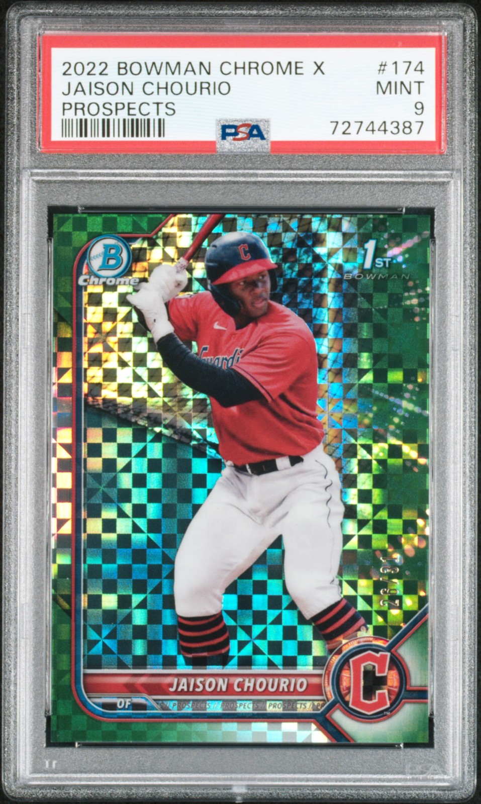 2022 BOWMAN CHROME X PROSPECTS #174 JAISON CHOURIO 26/31 PSA 9