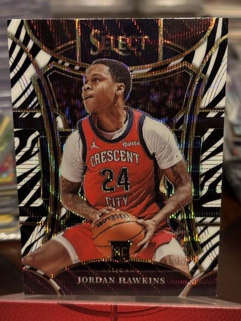 2023-24 Panini Select #334 Jordan Hawkins Zebra Prizms