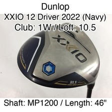 Dunlop XXIO 12 Driver 2022 (Navy) 1W Driver 10.5 46" MP1200 Stiff Regular Right-