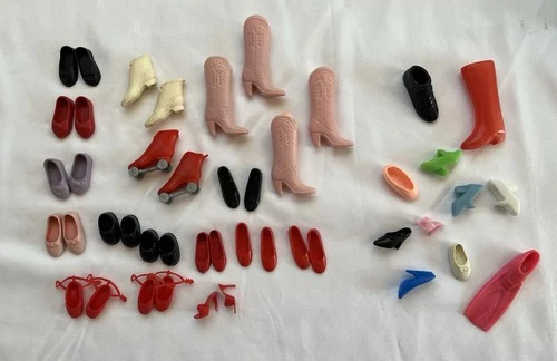 Vintage Barbie, Skipper & Kelly Shoes - Lot Of 17 Pair. Complete Sets + Extras
