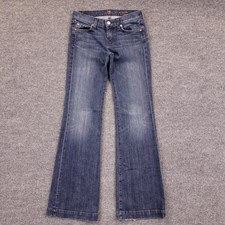 7 For All Mankind Slim Trouser Bootcut Jeans Sz 27x34 Low Rise Stretch USA