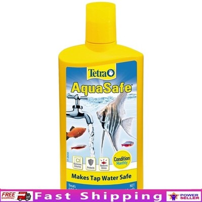 Water Conditioner AquaSafe Removes Chlorine Protects Fish Treats 500 Gallons New