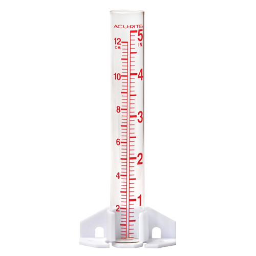Acurite 8.75" 5-Inch Capacity Glass Rain Gauge - Clear