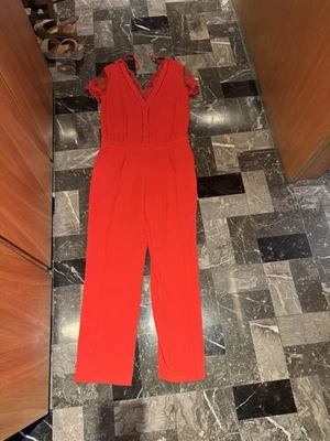 Combinaison Pantalon Avec Dentelle Rouge - Photo 1/4
