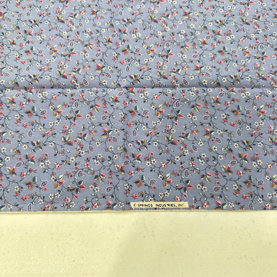 vintage fabric springs quilting fabric purple floral cotton 44x18 - Image 4 of 4