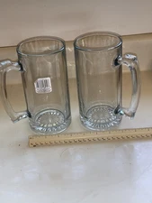 X-Large Beer Mug Clear Heavy Glass 28 oz NEW