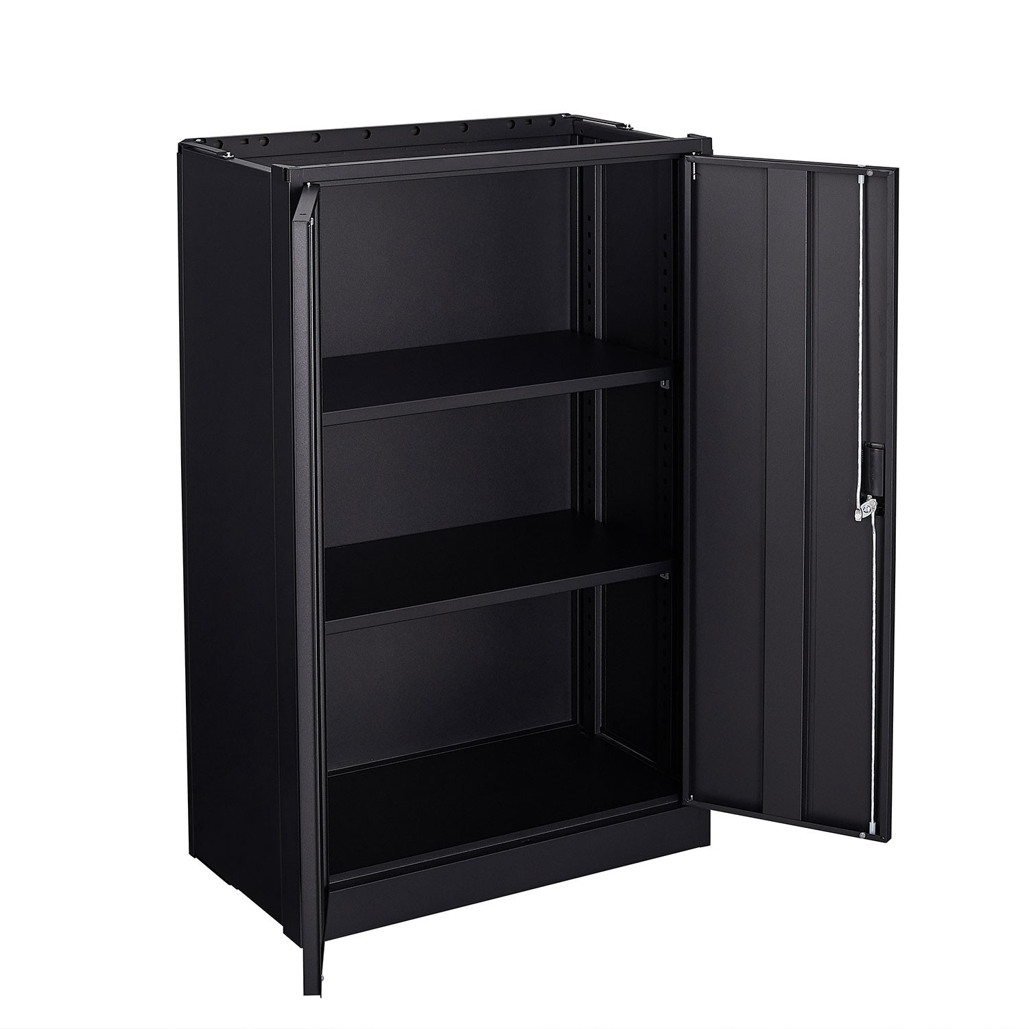Metal Storage Cabinet with Locking Doors and Adjustable Shelf, Folding Filing St
