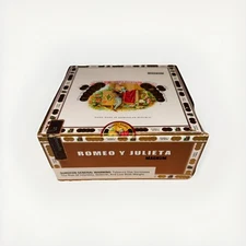 Romeo y Julieta Magnum Empty Classic Wooden Cigar Box 7" x 6 1/2” x 3" EMPTY