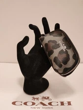 New Coach Ocelot Animal Print Micro Mini Zip Purse/Charm/Coin Case – F64243