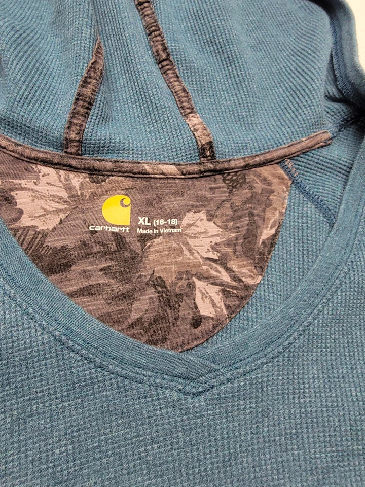 Carhartt Women's Meadow Hoodie Teal in Size X-Large - Image 3 of 4
