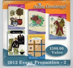 Anita Goodesign 2012 Event Promotion 2 Embroidery Machine Design CD