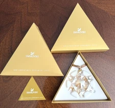 SWAROVSKI Crystal SCS Annual 2010 GOLD SNOWFLAKE ORNAMENT Christmas Star BOX COA