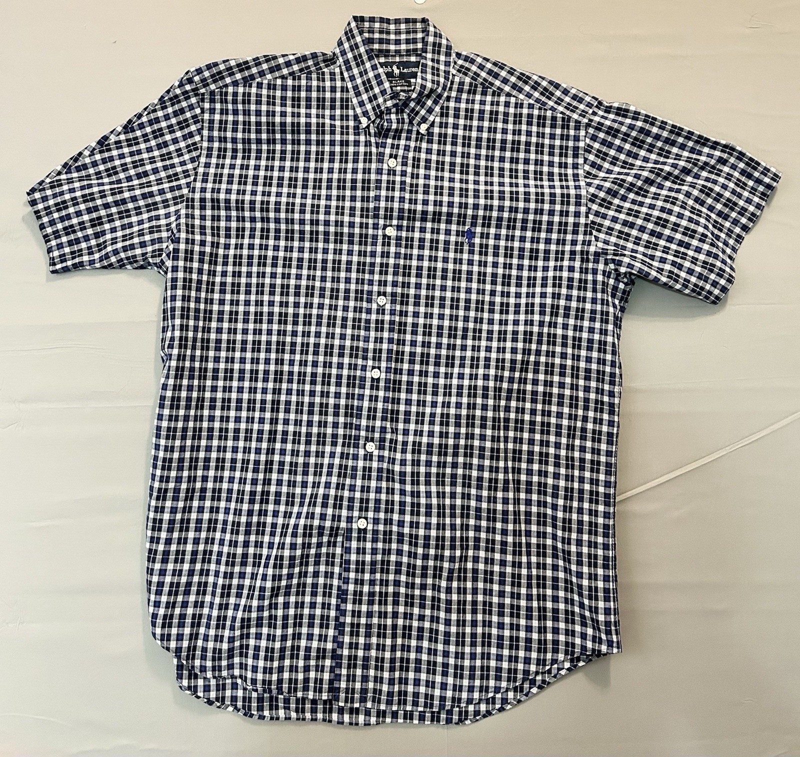 PONY Polo Ralph Lauren Adulto Medium Camicia a Scacchi Colorata Viola 100% Cotone ��