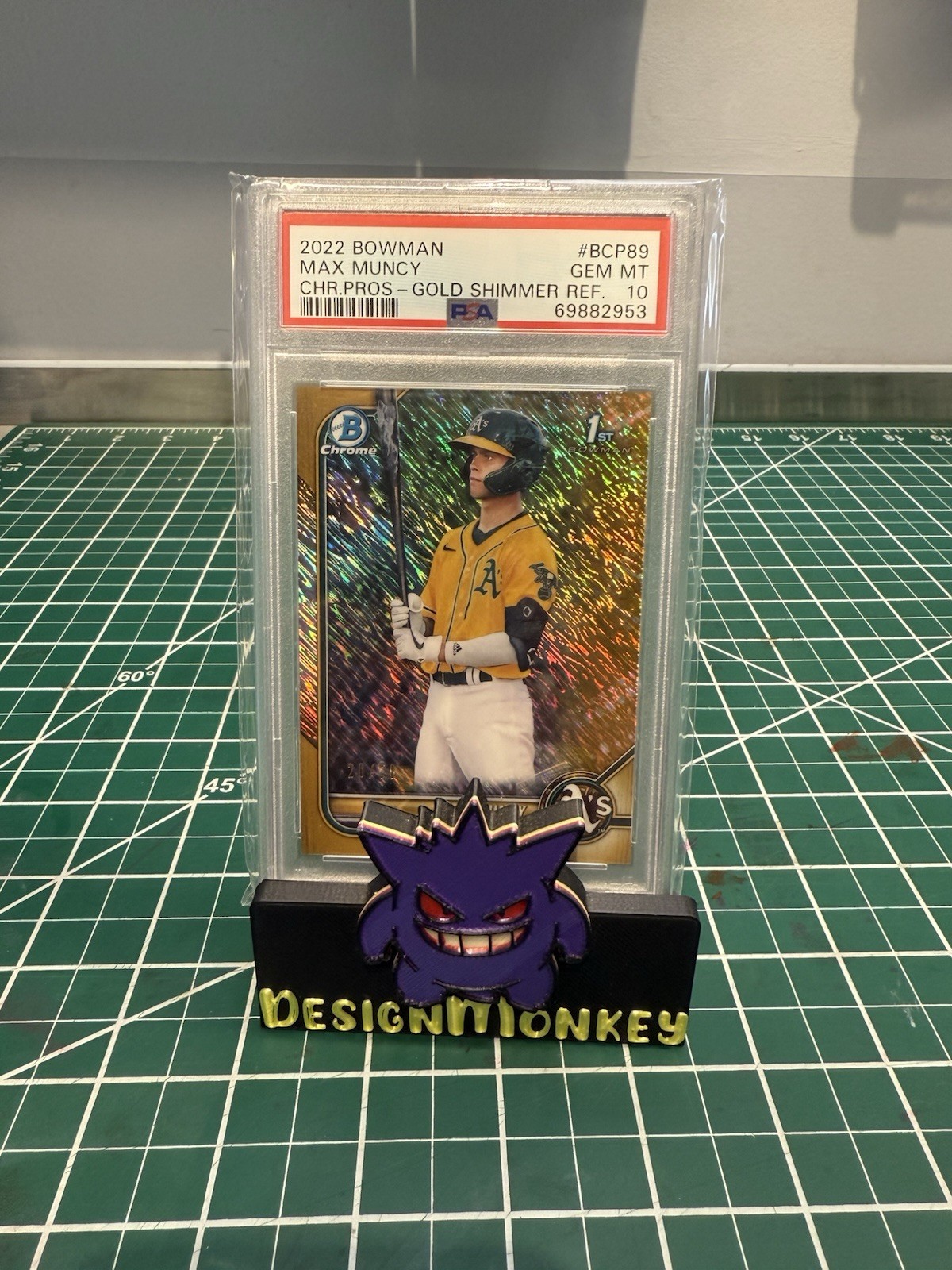 MAX MUNCY 2022 BOWMAN CHROME 1ST GOLD SHIMMER /50 PSA 10 BCP89